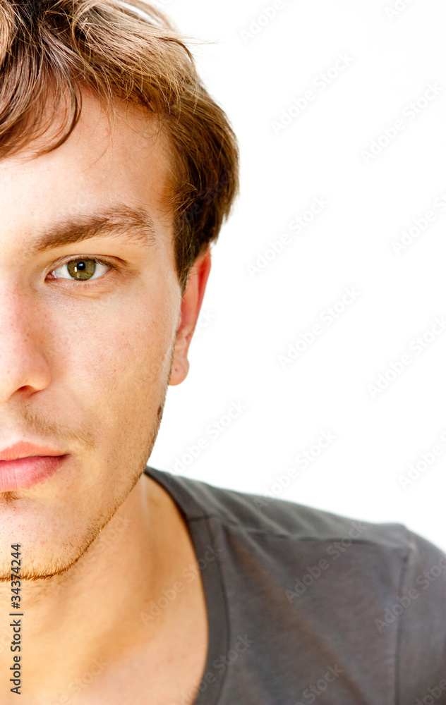 half a man's face half a man's face