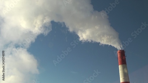 smoke fells from the chimney
