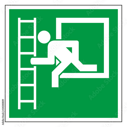 Rettungszeichen Fluchtweg Fluchtleiter Piktogramm Zeichen