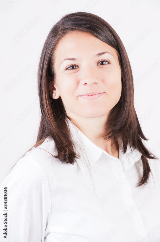 Portrait of happy smiling business woman. Portrait of happy smiling business woman.
