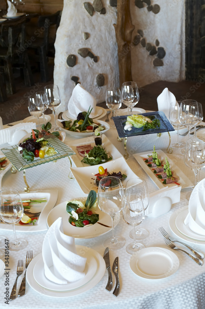 Fototapeta premium Dinner at a restaurant