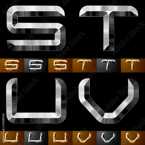 Illustration of trchno metal chopped letters