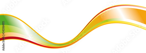Dynamic wave. Colorful bow showing full energy. Isolated illustration on white background.