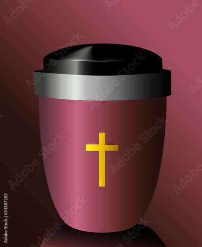 Urne mit Kreuz