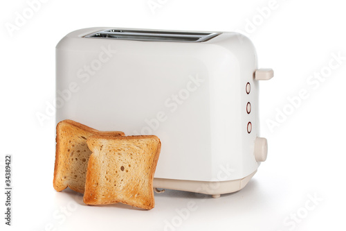 Modern toaster with bread slices