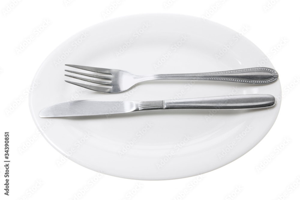 Knife and Fork on Plate Knife and Fork on Plate