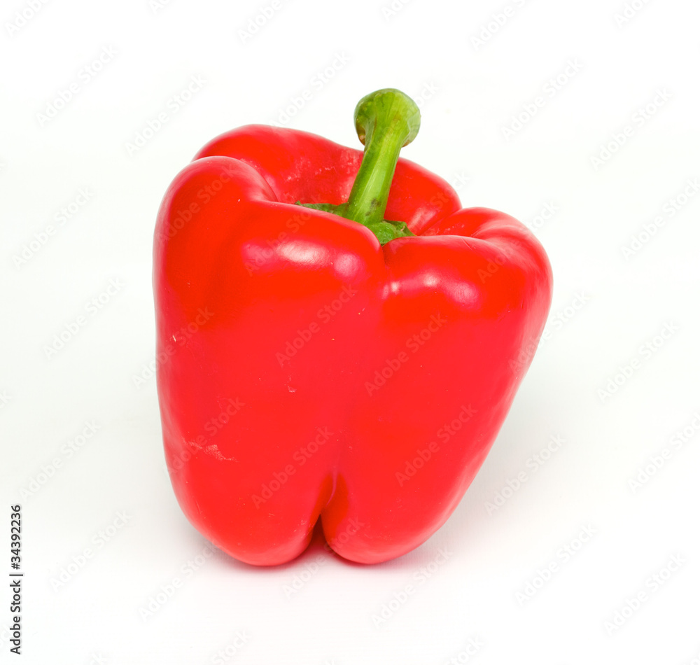 Bright red pepper isolated on white. Bright red pepper isolated on white.