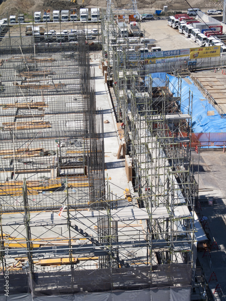 高層マンションの建設現場 高層マンションの建設現場