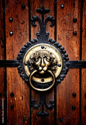 Door knocker on the St. Thomas Church in Leipzig,Germany