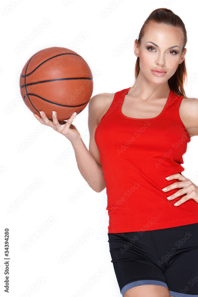 Woman with basket ball