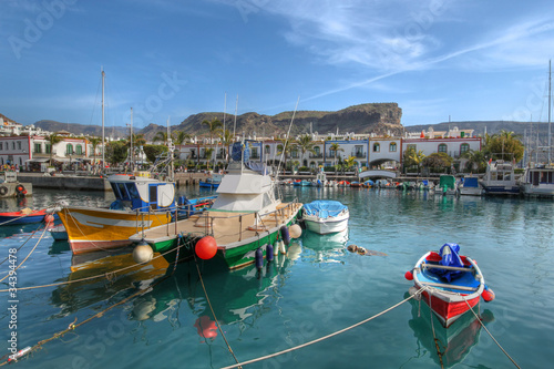 Fishing boats in Puerto de Mogan, Gran Canaria, Spain photo