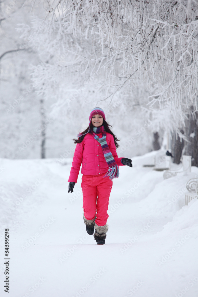 woman in winter park woman in winter park