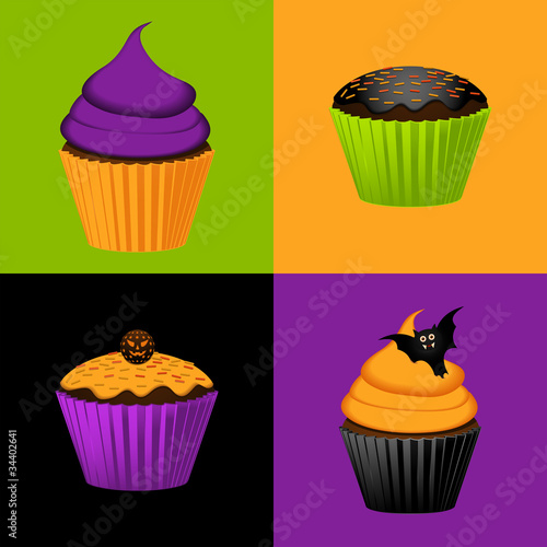 Halloween cupcake background