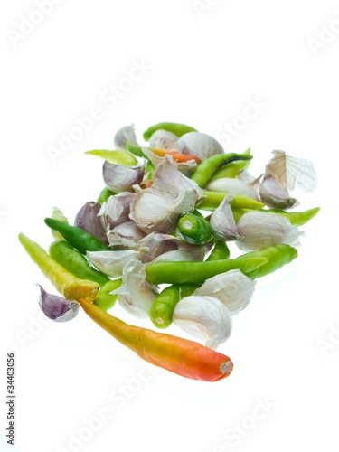 Chili and garlic, main ingredients of most Thai dish