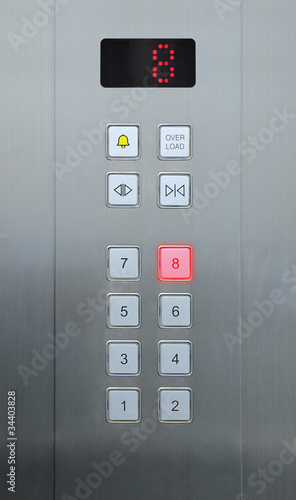 Obraz na płótnie 8 floor on elevator buttons