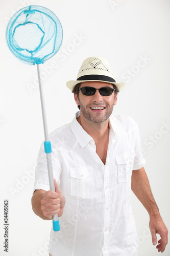 Studio shot of a man in summer clothes