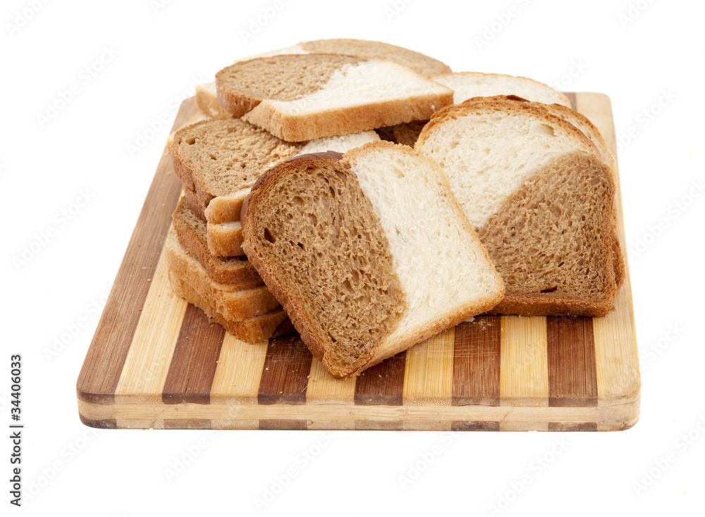 sliced bread on a board