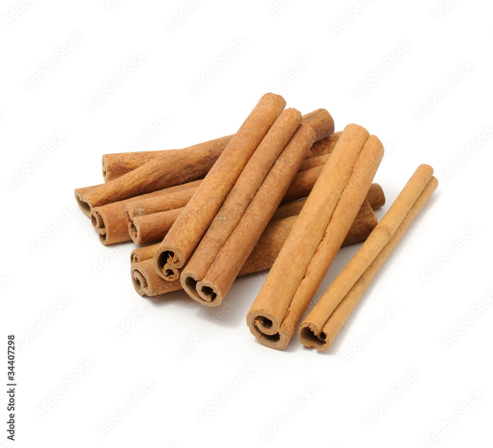 Cinnamon Sticks Isolated on White Background