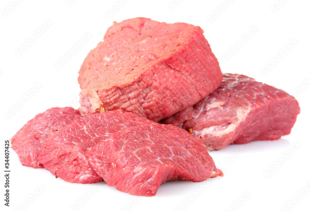 raw meat isolated on white raw meat isolated on white