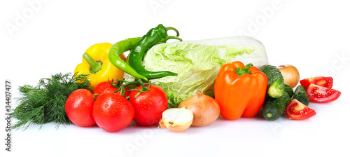 beautiful vegetables isolated on white