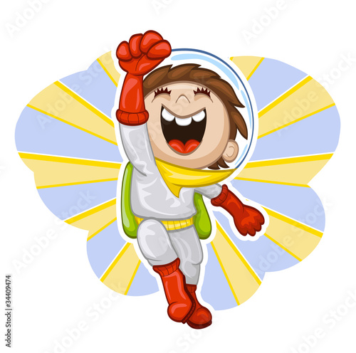 Cartoon boy-astronaut