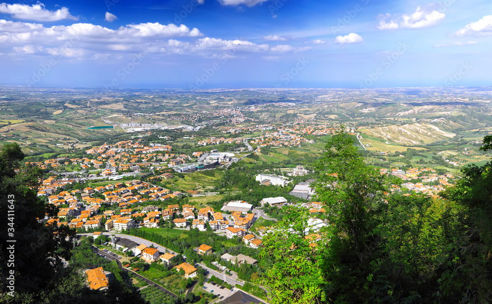 San-Marino Bird-eye view. Panorama.
