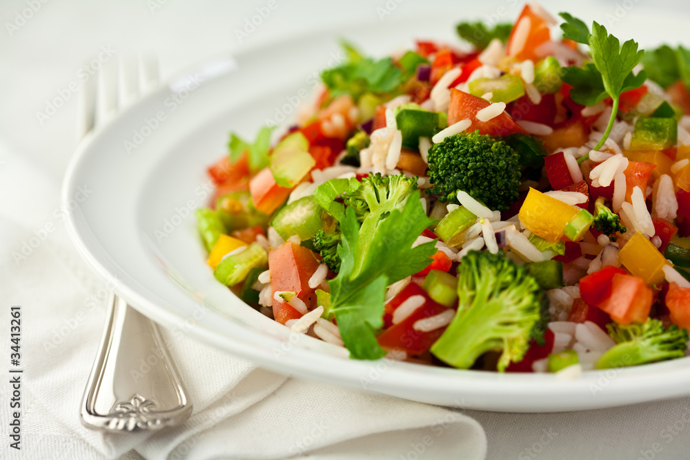 Rice and vegetable salad