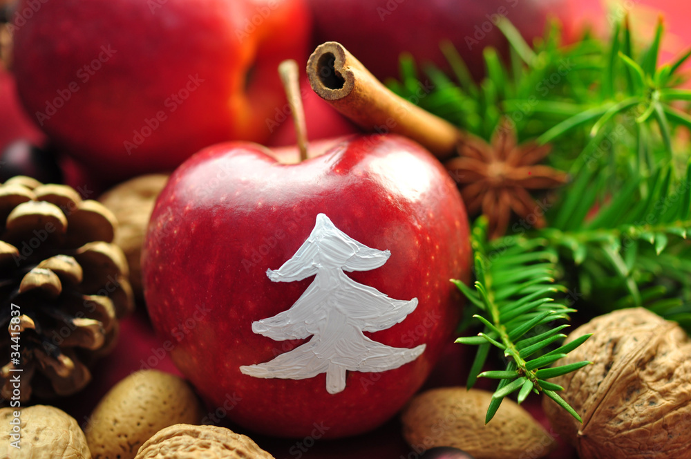 Apfel,Weihnachten StockFoto Adobe Stock