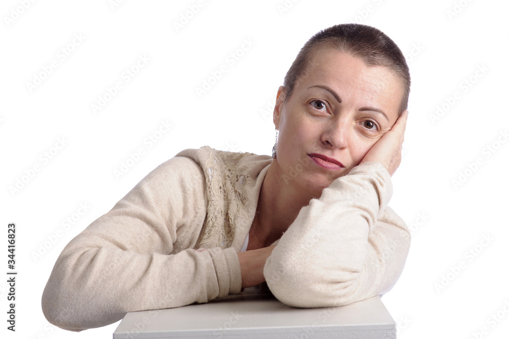 portrait of woman with short hair portrait of woman with short hair