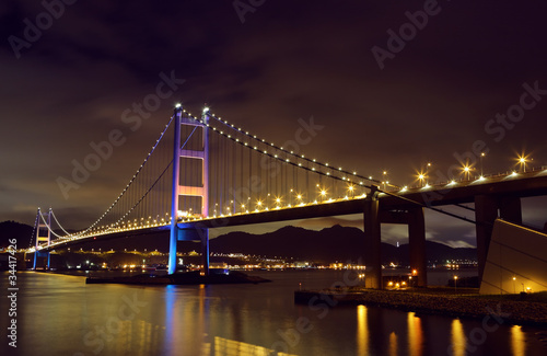 Fototapeta Naklejka Na Ścianę i Meble -  Tsing Ma Bridge night view