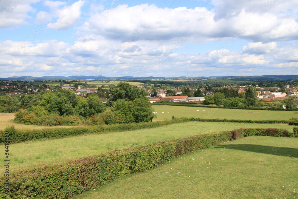 Paysage de campagne à Corbigny en Bourgogne
