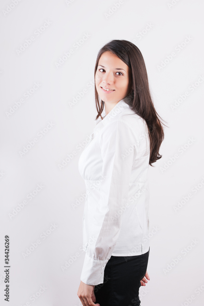 Portrait of happy smiling business woman. Portrait of happy smiling business woman.