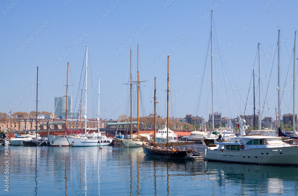 yachts in Port Vell. Barcelona
