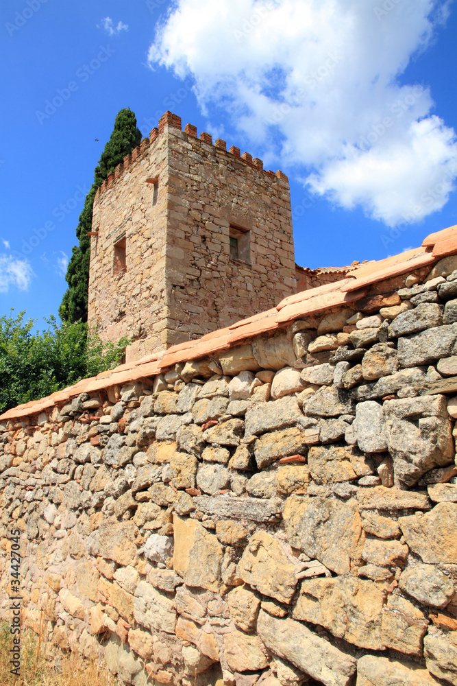 Old stone farm Mora de Rubielos Teruel province Spain