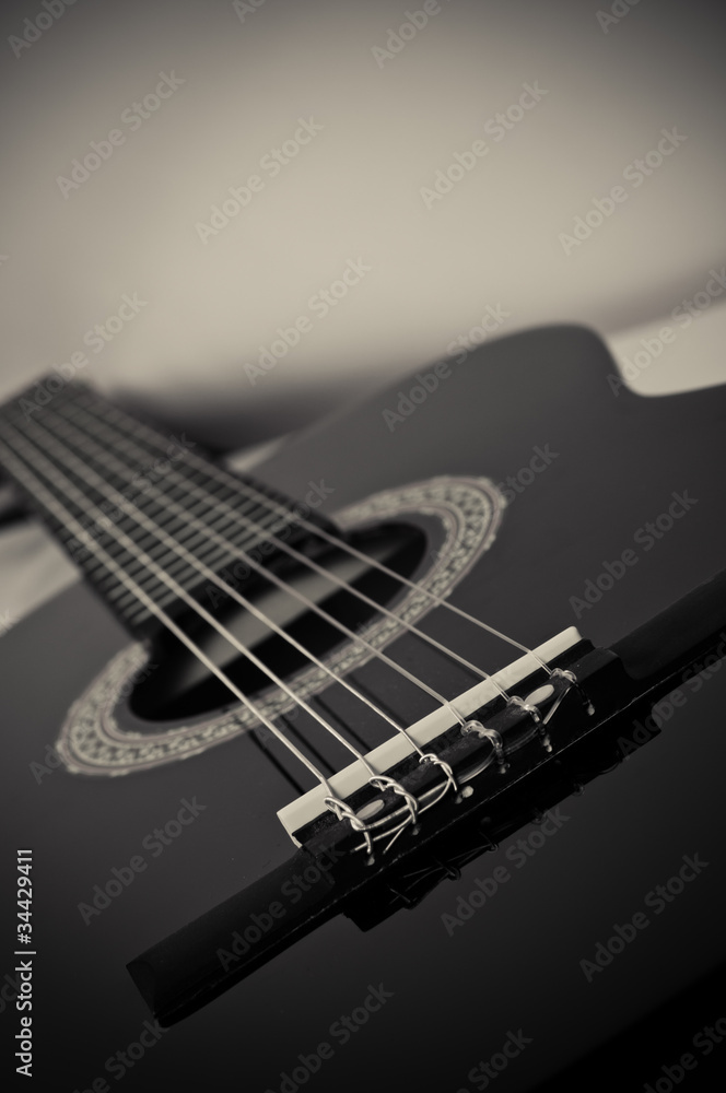 Fototapeta premium black acoustic guitar