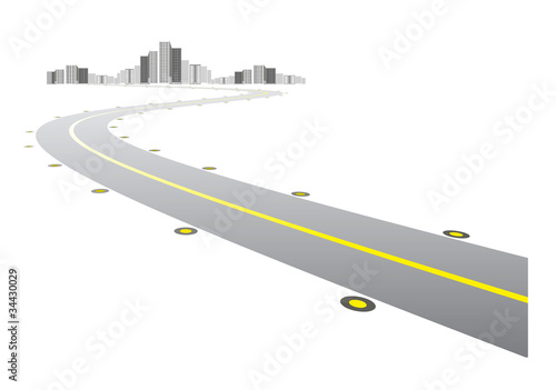 Vector - road leads to city