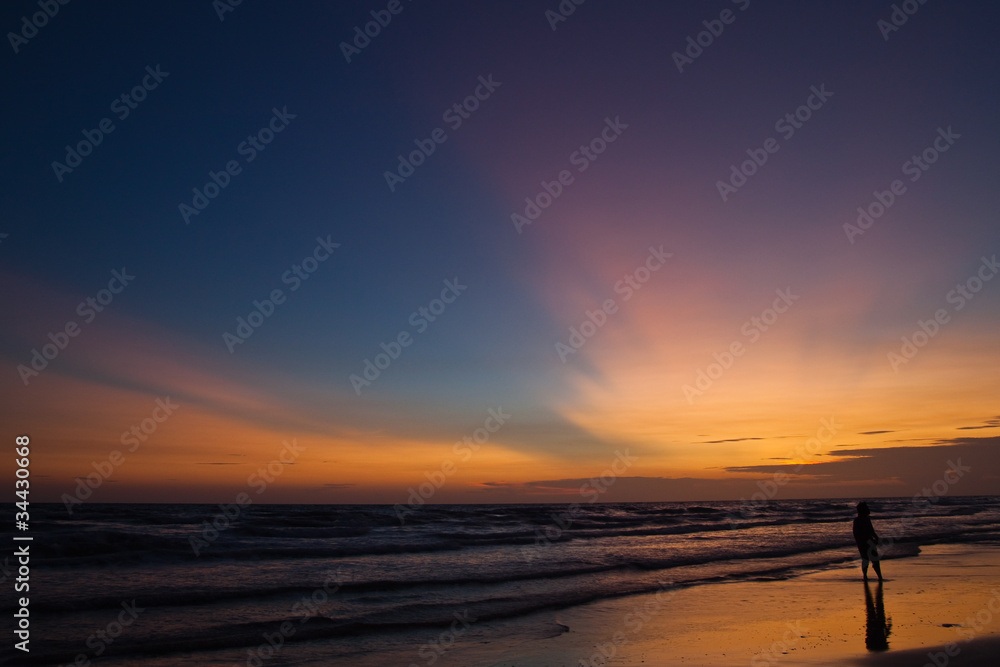 Beach after sunset ,North East of Thailand Beach after sunset ,North East of Thailand