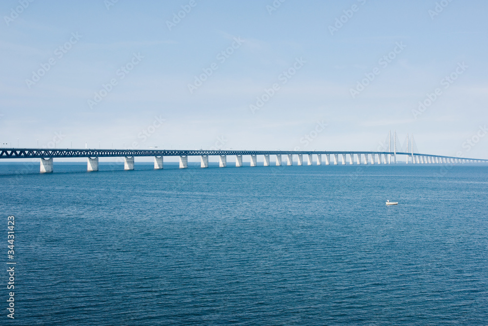 Oresunds bridge from the swedish side over to Denmark