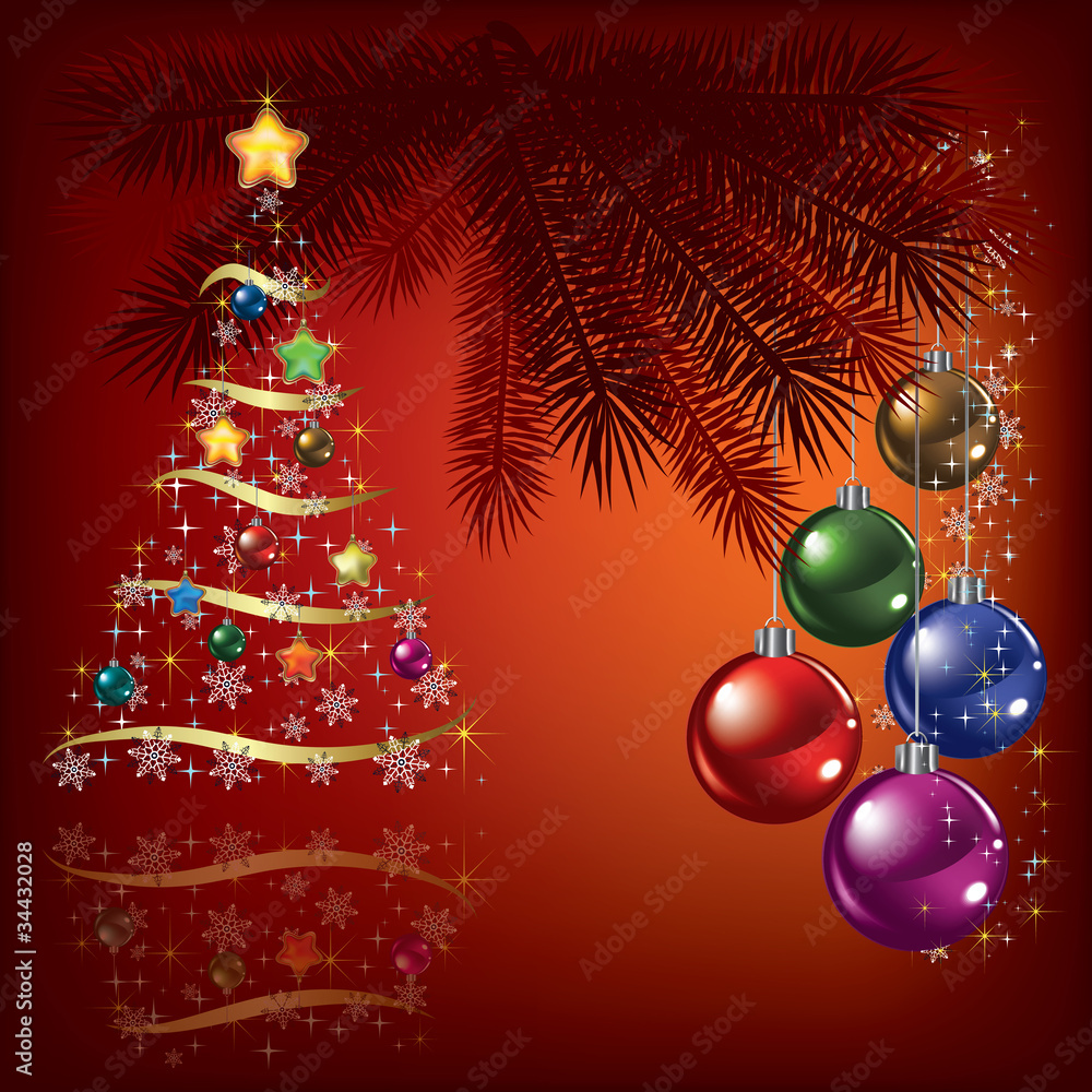 Christmas tree with decoration Christmas tree with decoration