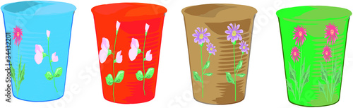 bicchieri plastica decorati