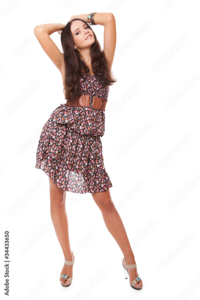 attractive bright young woman full-length