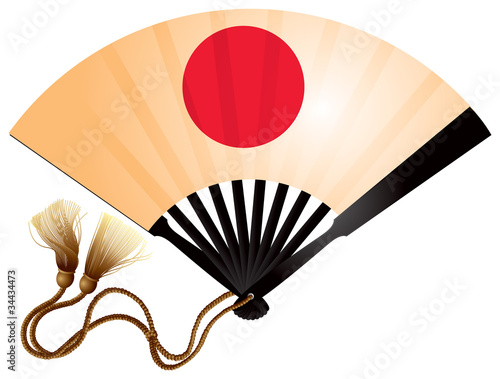 Japanese fan ogi in vector