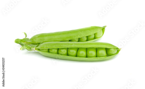Wallpaper Mural Green peas. Two pods. Isolated on white background. Torontodigital.ca