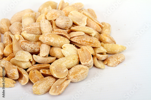 Close-up image of peanuts studio isolated on white background