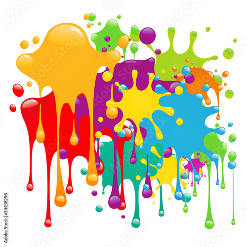 Color paint splashes