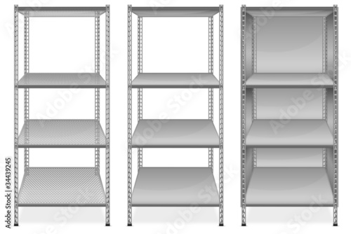Empty bookshelves