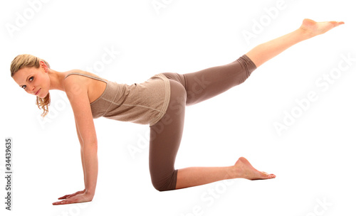 Frau macht Yoga