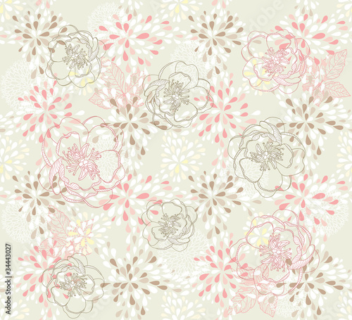 Seamless floral pattern. Background with summer flowers