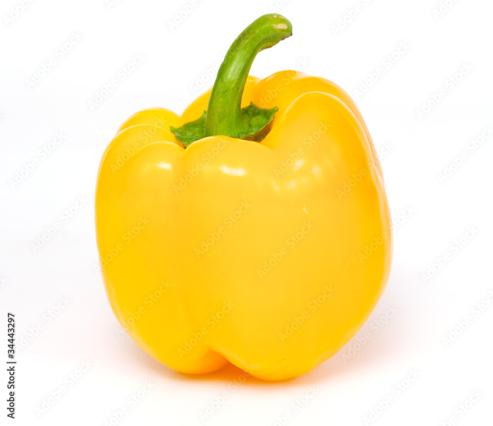 yellow pepper paprika on white background isolated yellow pepper paprika on white background isolated