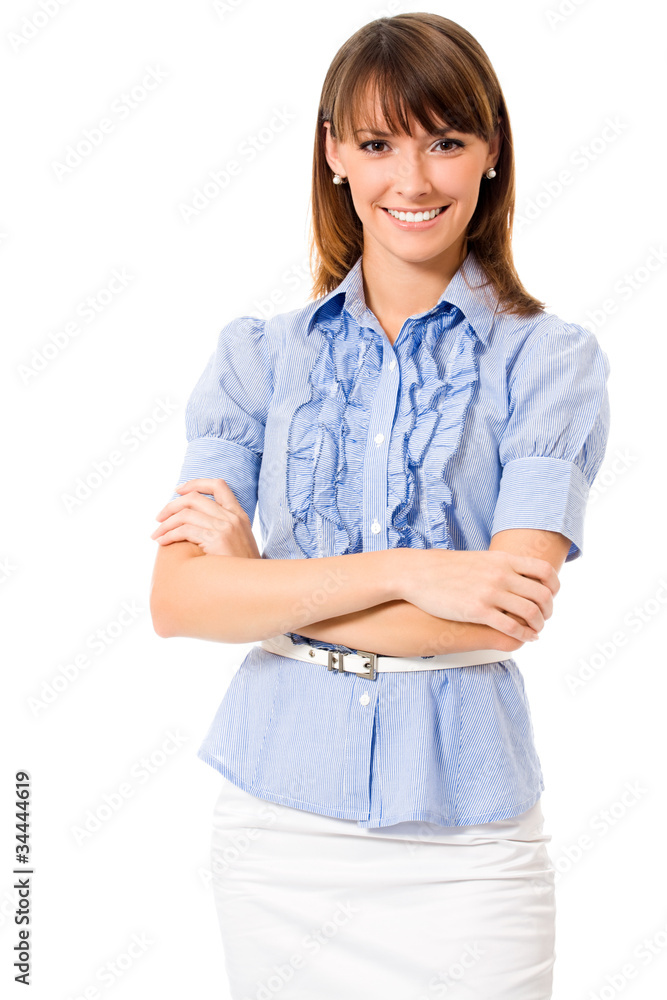 Portrait of happy smiling business woman, isolated on white Portrait of happy smiling business woman, isolated on white